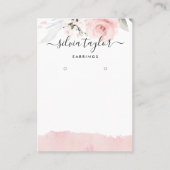 Calligraphy Rose Gold Floral Earring Logo Visitenkarte (Vorderseite)