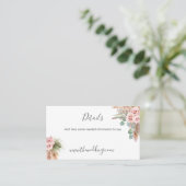 Calligraphy Rustic Boho Floral Wedding Webbus Visitenkarte (Stehend Vorderseite)