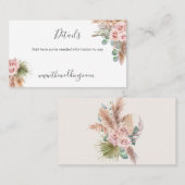 Calligraphy Rustic Boho Floral Wedding Webbus Visitenkarte (Vorne/Hinten)