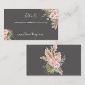 Calligraphy Rustic Boho Floral Wedding Webbus Visitenkarte (Vorne/Hinten)