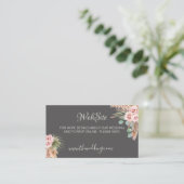 Calligraphy Rustic Boho Floral Wedding Website Begleitkarte (Stehend Vorderseite)