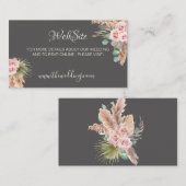 Calligraphy Rustic Boho Floral Wedding Website Begleitkarte (Vorne/Hinten)