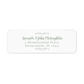 Calligraphy Sage Green Weddings Rücksendeadresse (Vorne)