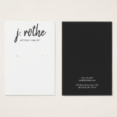 Calligraphy Schriftart Schwarz-weiß Earring Displa (Vorne & Hinten)