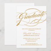 Calligraphy Script Abschluss Einladung (Vorne/Hinten)