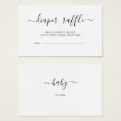 Calligraphy Script Baby Showdusche Windelwulstkart (Vorne & Hinten)