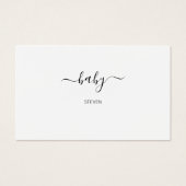 Calligraphy Script Baby Showdusche Windelwulstkart (Rückseite)