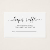 Calligraphy Script Baby Showdusche Windelwulstkart (Vorderseite)