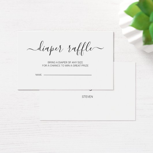 Calligraphy Script Baby Showdusche Windelwulstkart (Schreibtisch)