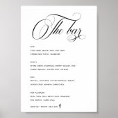 Calligraphy Script Bar Menu Cheers Wedding Sign Poster (Vorne)