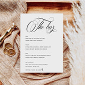 Calligraphy Script Bar Menu Cheers Wedding Sign Poster