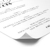 Calligraphy Script Bar Menu Cheers Wedding Sign Poster (Ecke)