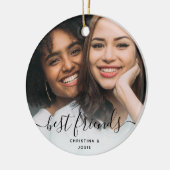 Calligraphy Script Best Friends Custom Foto Keramik Ornament (Links)