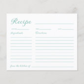 Calligraphy Script-Brautparty-Rezept-Karte (Vorderseite)