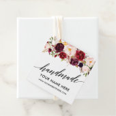 Calligraphy Script Burgundy Floral Handmade Geschenkanhänger (Beispiel)