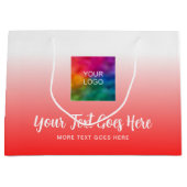 Calligraphy Script Custom Logo Here Red Template Große Geschenktüte (Vorderseite)