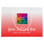 Calligraphy Script Custom Logo Here Red Template Große Geschenktüte (Rückseite)