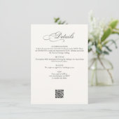 Calligraphy Script Details Wedding Begleitkarte (Stehend Vorderseite)
