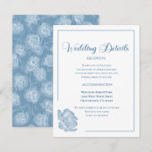 Calligraphy Script Dusty Blue Floral Wedding Begleitkarte (Vorne/Hinten)