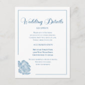 Calligraphy Script Dusty Blue Floral Wedding Begleitkarte (Vorderseite)