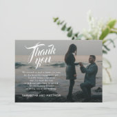 Calligraphy Script Engagement Party Danke Karte (Stehend Vorderseite)