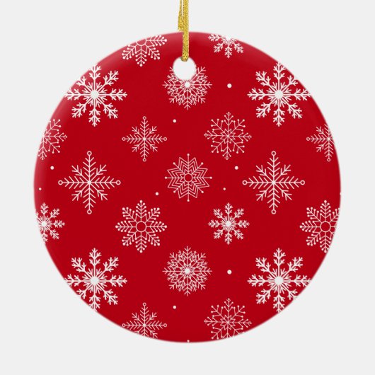 Calligraphy Script Feliz Navidad Foto Red Back Keramik Ornament (Hinten)