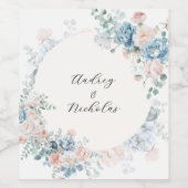 Calligraphy Script Floral Wedding Weinetikett (Einzelnes Label)