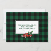 Calligraphy Script Foto Green Kariert Red Truck Karte (Rückseite)