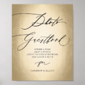Calligraphy Script Foto Guestbook Wedding Sign Poster (Vorne)