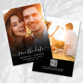Calligraphy Script Foto QR Code Hochzeit Save The Date