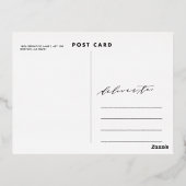 Calligraphy Script Foto Vielen Dank Post Card Folie Einladungspostkarte (Rückseite)