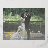 Calligraphy Script Foto Vielen Dank Post Card Folie Einladungspostkarte (Vorderseite)