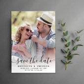 Calligraphy Script Foto Wedding Save The Date