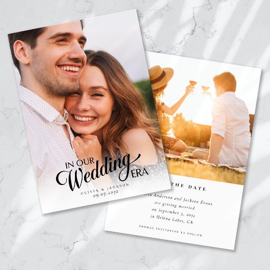 Calligraphy Script Foto Wedding Save The Date