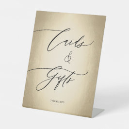 Calligraphy Script Gold Cards & Gifts Wedding Sockelschild