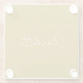 Calligraphy Script Gold Color Individuelle Name Ed Glasuntersetzer (Rückseite)