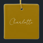 Calligraphy Script Gold Color Individuelle Name Ed Keramikornament<br><div class="desc">Wenn Sie ein einfaches,  lesbares und minimalistisches Design suchen,  dann ist dies für Sie.</div>