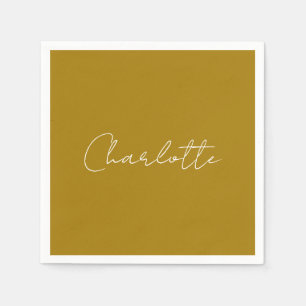 Calligraphy Script Gold Color Individuelle Name Ed Serviette