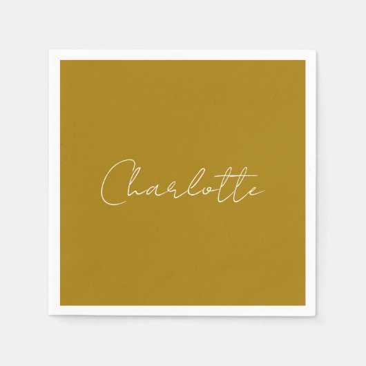 Calligraphy Script Gold Color Individuelle Name Ed Serviette (Vorderseite)