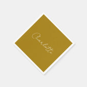 Calligraphy Script Gold Color Individuelle Name Ed Serviette (Ecke)