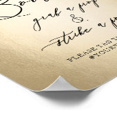 Calligraphy Script Gold Foto Booth Wedding Sign Poster (Ecke)