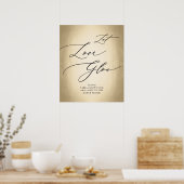 Calligraphy Script Gold Gelassen Liebe Glow Weddin Poster (Küche)