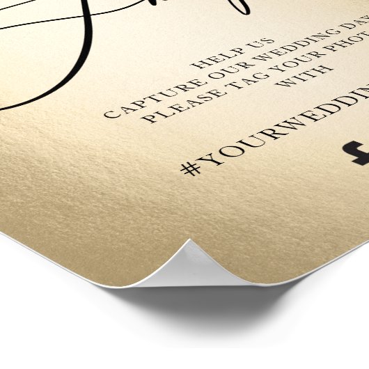 Calligraphy Script Gold Oh Snap-Hochzeitssing Poster (Ecke)