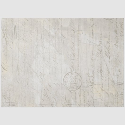 Calligraphy Script Gray Beige Marble Decoupage Tis Seidenpapier (Vorderseite)