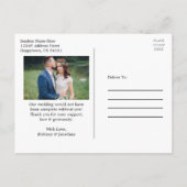 Calligraphy Script Heart 3 Foto Wedding Vielen Dan Postkarte (Rückseite)