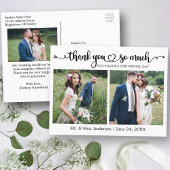 Calligraphy Script Heart 3 Foto Wedding Vielen Dan Postkarte