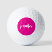Calligraphy Script Initial Name Pink Monogram Golfball (Vorderseite)