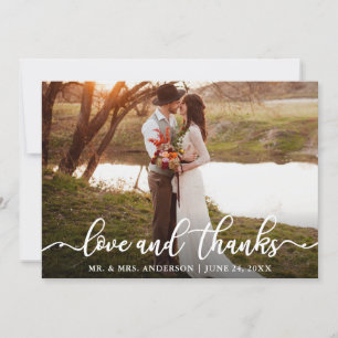 Calligraphy Script-Liebe dank Wedding-Foto Dankeskarte