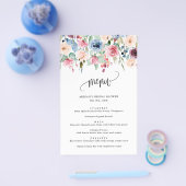 Calligraphy Script-Menü "Watercolor-Blume" Flyer (Einzeln)