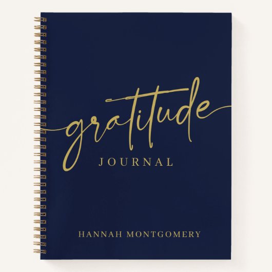 Calligraphy Script Modern Gratitude Journal Notizblock (Vorderseite)